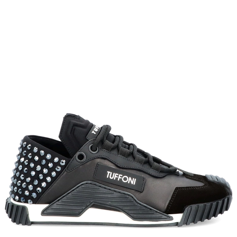 Modne sneakersy ze skóry - TUFFONI 3623009LL CZARNE