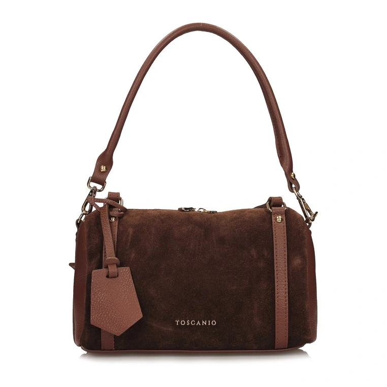 Torebka skórzana - TOSCANIO G163 BRĄZOWY