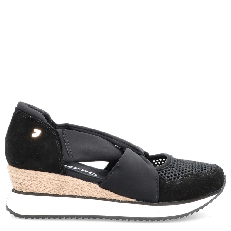 Hiszpańskie sneakersy na koturnie - GIOSEPPO 74059 CZARNE