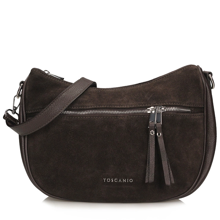 Skórzana torebka - TOSCANIO G139 CIEMNY BRĄZ