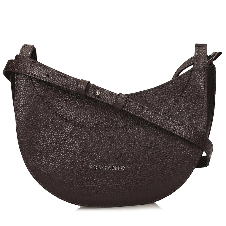 Torebka damska ze skóry - TOSCANIO G21 CIEMNY BRĄZ