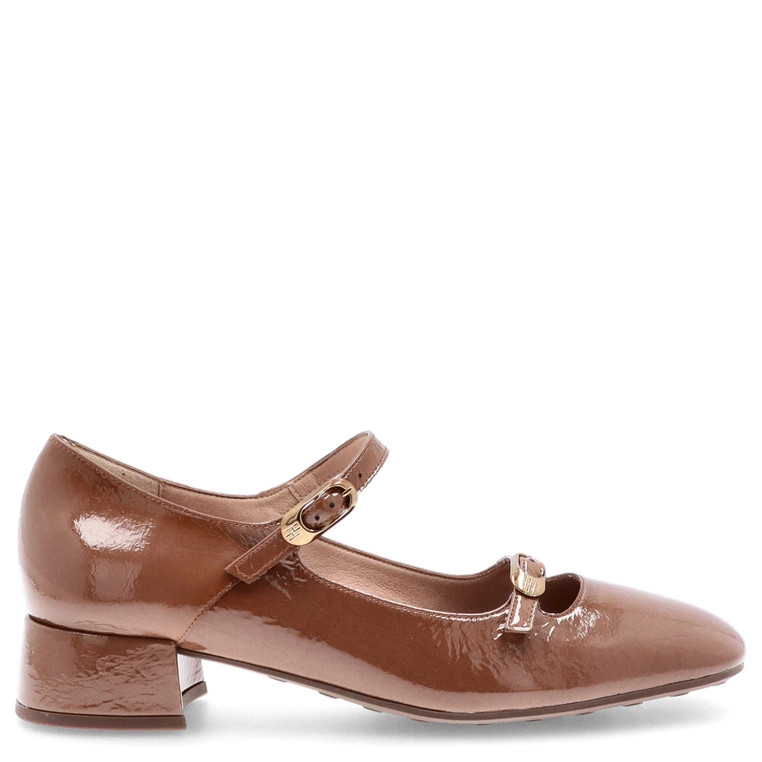 Lakierowane czółenka z paseczkami - HISPANITAS HI254207 BRĄZOWE