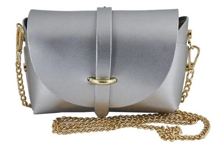  Torebka ze skóry naturalnej - BARBERINIS 537/1 SREBRNA