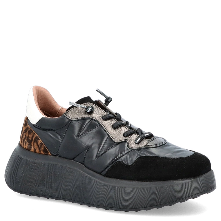 Lekkie sneakersy damskie - WONDERS A-3610 CZARNE