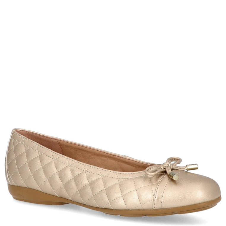 Baleriny z kokardką -GEOX D ANNYTAH B-PEARL.SYNT.LEA D467NB ZŁOTE