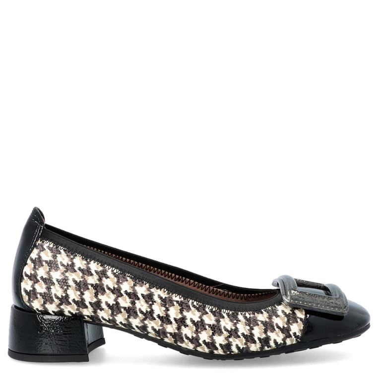 Czółenka premium z klamrą - HISPANITAS HI254318 CZARNO BIAŁE