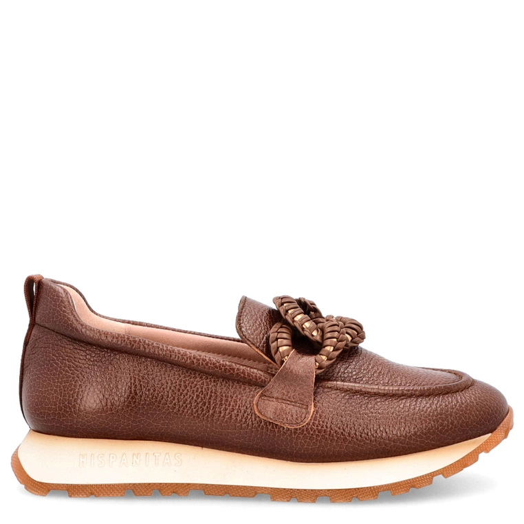 Hiszpańskie półbuty z klamrą - HISPANITAS HI254238 BRĄZOWE