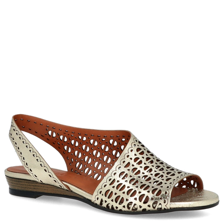 Ażurowe sandałki ze skóry  - BOCCATO 167.513 ZŁOTE