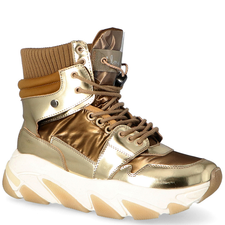 Złote sneakersy premium - ALMA EN PENA I21520 ZŁOTE